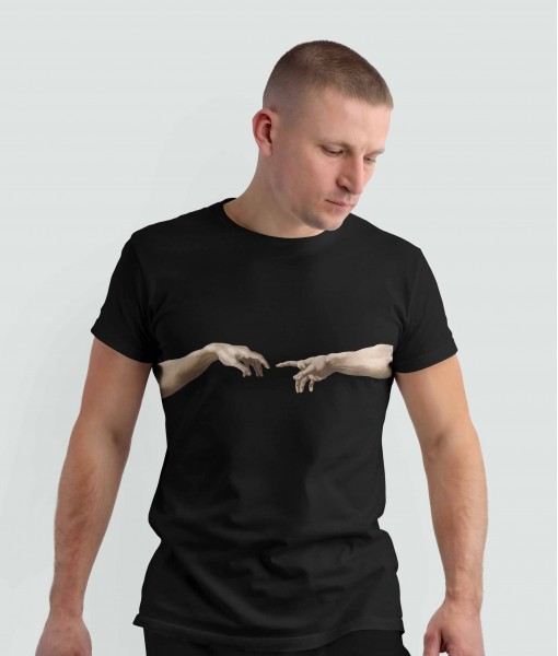 Мъжка тениска с щампа Арт The Creation Of Adam - TShirtArtShop.com